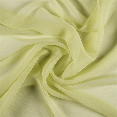 Light Lime Crinkled Silk Chiffon