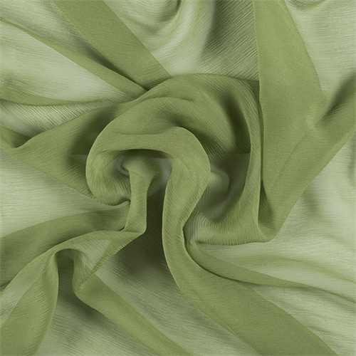 Apple Green Crinkled Silk Chiffon