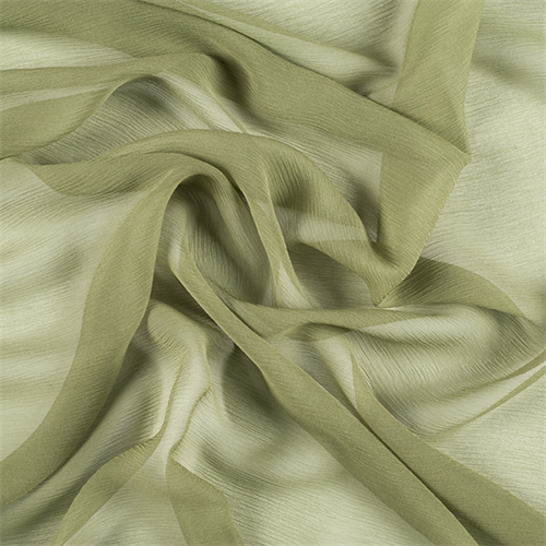 Grass Green Crinkled Silk Chiffon