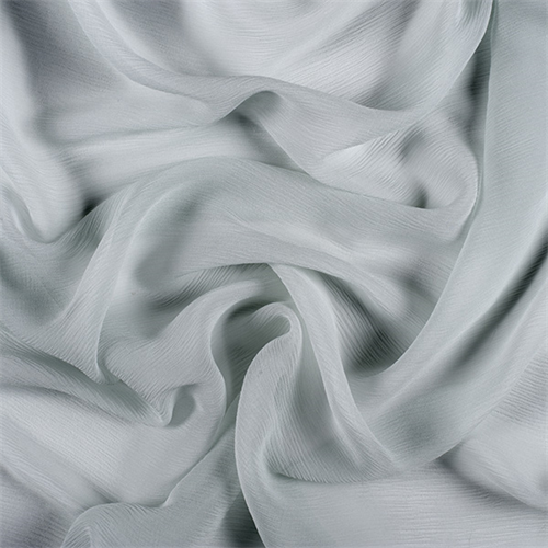 Pale Blue Crinkled Silk Chiffon