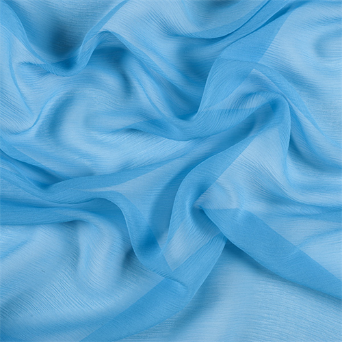 Turquoise Crinkled Silk Chiffon