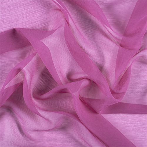 Magenta Crinkled Silk Chiffon