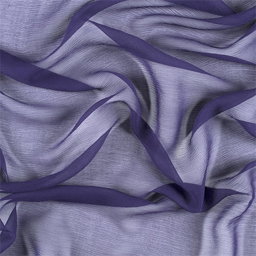 Dark Purple Crinkled Silk Chiffon