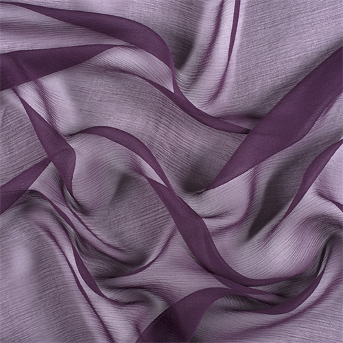 Eggplant Crinkled Silk Chiffon