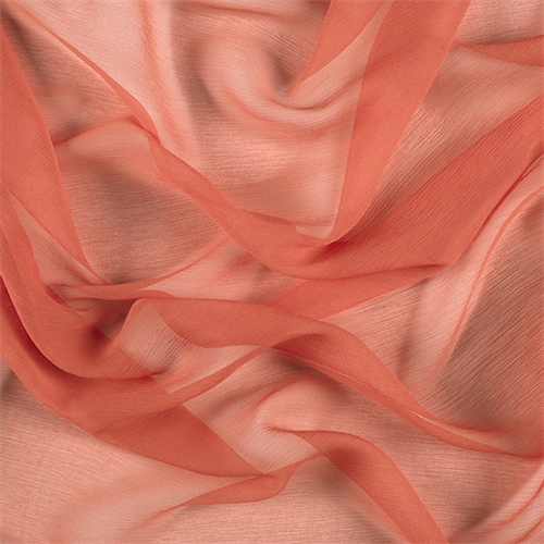 Tangerine Crinkled Silk Chiffon