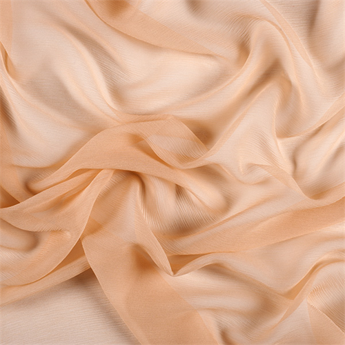 Peach Crinkled Silk Chiffon