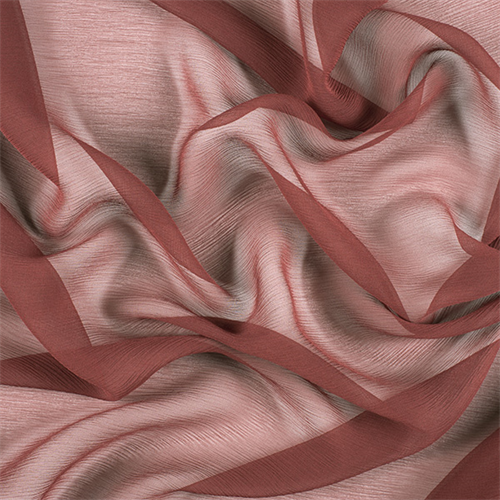 Rust Crinkled Silk Chiffon