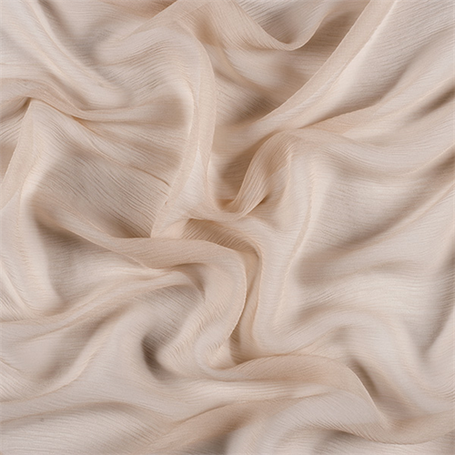 Camel Crinkled Silk Chiffon