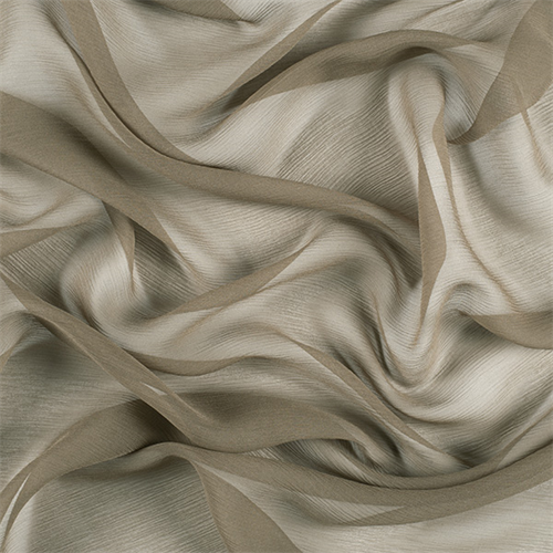 Dark Olive Crinkled Silk Chiffon