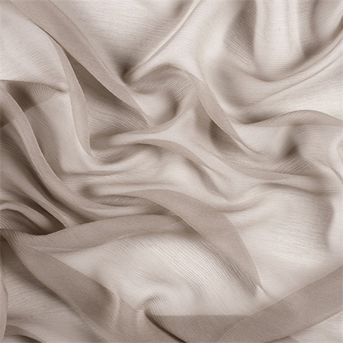 Taupe Crinkled Silk Chiffon