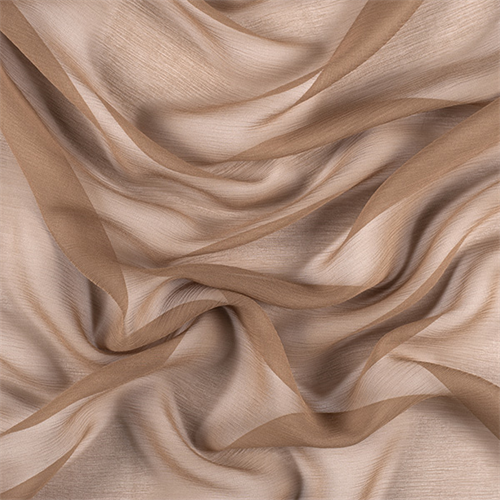 Mocha Crinkled Silk Chiffon