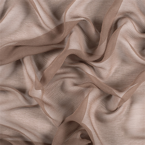 Latte Crinkled Silk Chiffon