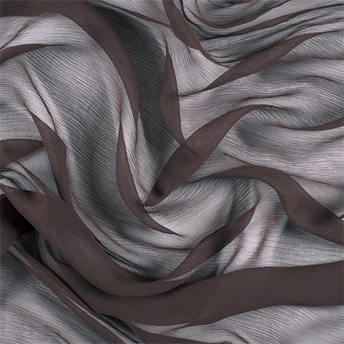 Espresso Crinkled Silk Chiffon