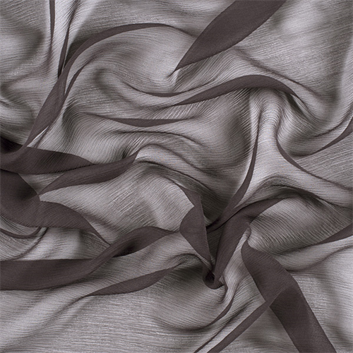 Dark Gray Crinkled Silk Chiffon