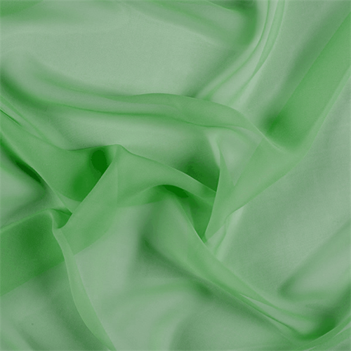 Green Crinkled Silk Chiffon