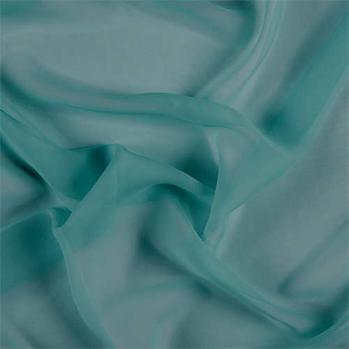 Teal Crinkled Silk Chiffon