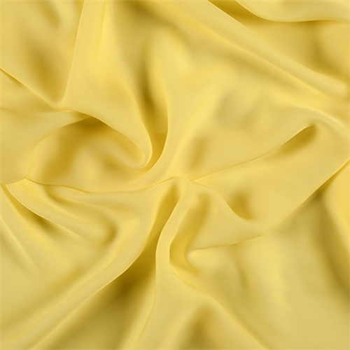Bright Yellow Silk Double Georgette