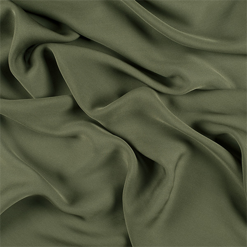 Olive Green Silk Double Georgette