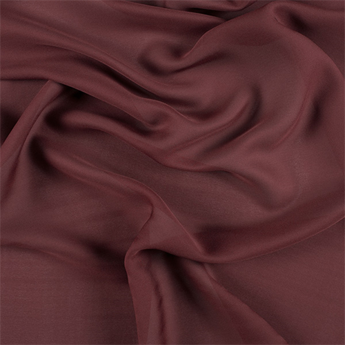 Dark Brick Red Silk Double Georgette