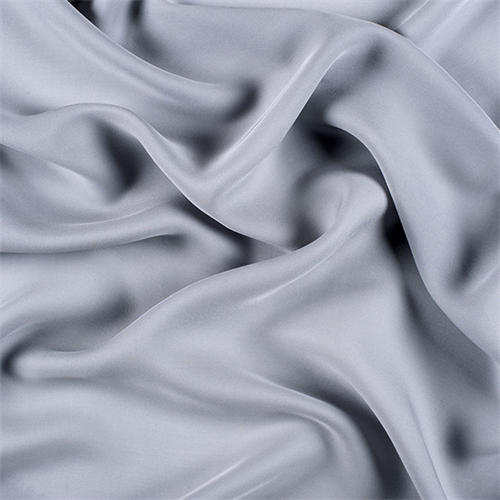 Silver Gray Silk Double Georgette