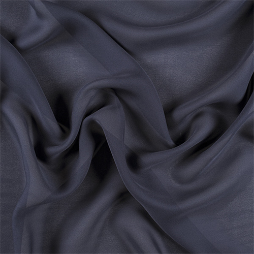 Navy Blue Silk Double Georgette