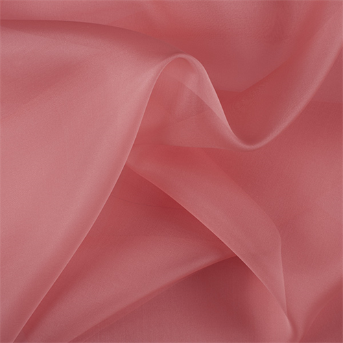 Coral Orange Silk Organza