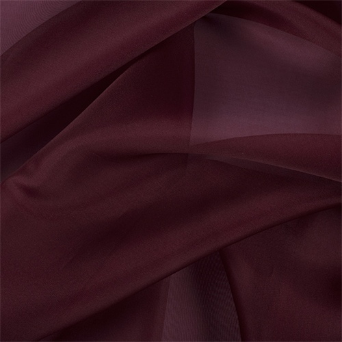 Dark Brick Red Silk Organza