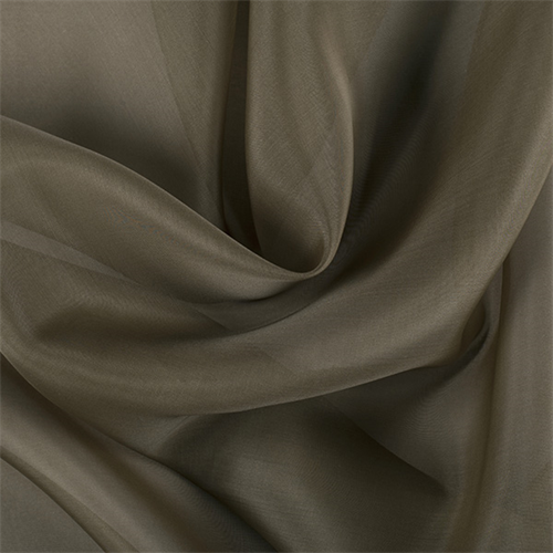 Olive Brown Silk Organza
