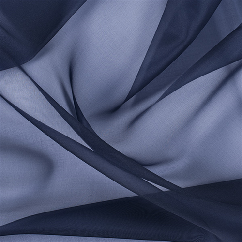 Navy Blue Silk Organza