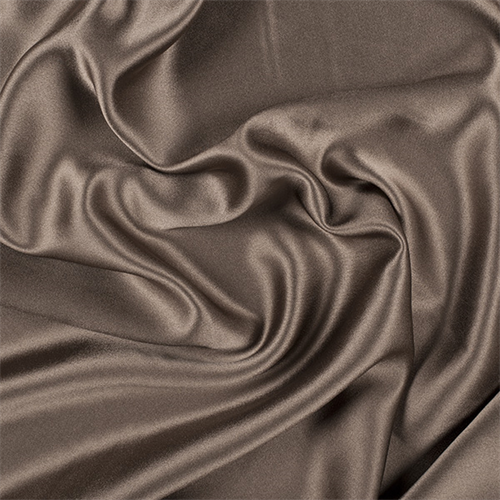 Olive Brown Silk Crepe Back Satin