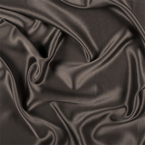 Dark Brown Silk Crepe Back Satin