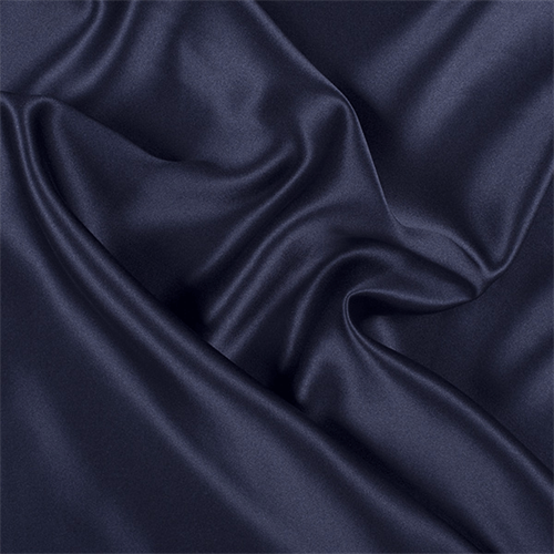 Navy Blue Silk Crepe Back Satin