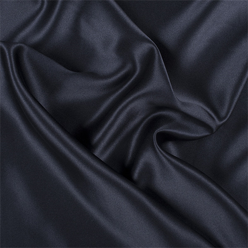 Midnight Navy Silk Crepe Back Satin