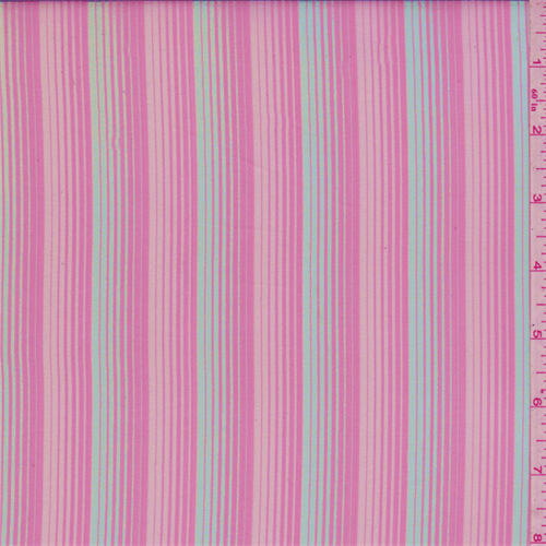 Neon Pink Stripe Silk Organza