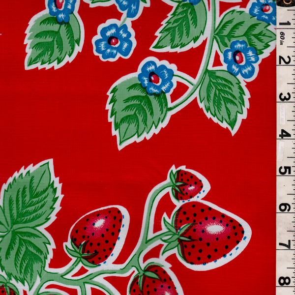 *1 YD PC--Red Floral Oilcloth