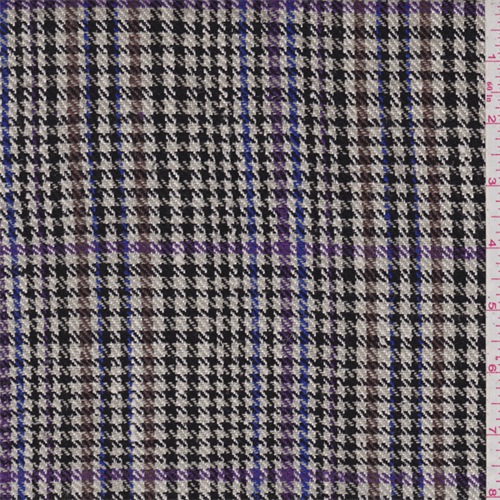 Sage/Black Houndtooth Silk Suiting