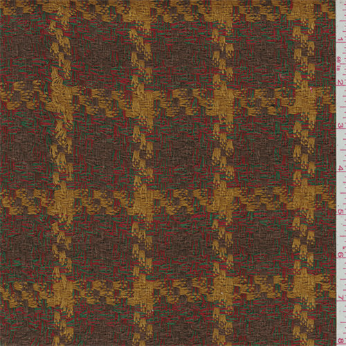 Brown/Gold Check Silk Suiting